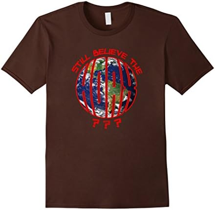 Mens Ball Earth Hoax Shirt - Flat Earth Truth FET vs Scientism Large Brown