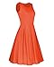 STYLEWORD Women's Sleeveless Casual Cotton Flare Dress(Orange,S)