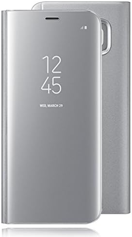 YGcase for Huawei P10 Plus Case, Huawei P10 Plus [Mirror] Smart Case Clear [Flip] S-View Standing Luxury Makeup Case with Screen Protection Electroplate PC Cover for Huawei P10 Plus, Silver
