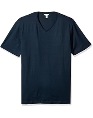 Calvin Klein Men's Big and Tall Short Sleeve Slub V-Neck T-Shirt