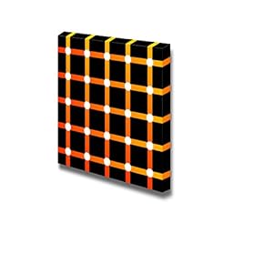 Canvas Prints Wall Art - Orange Pattern on Black Background | Modern Wall Decor/Home Decoration Stretched Gallery Canvas Wrap Giclee Print. Ready to Hang - 12" x 12"