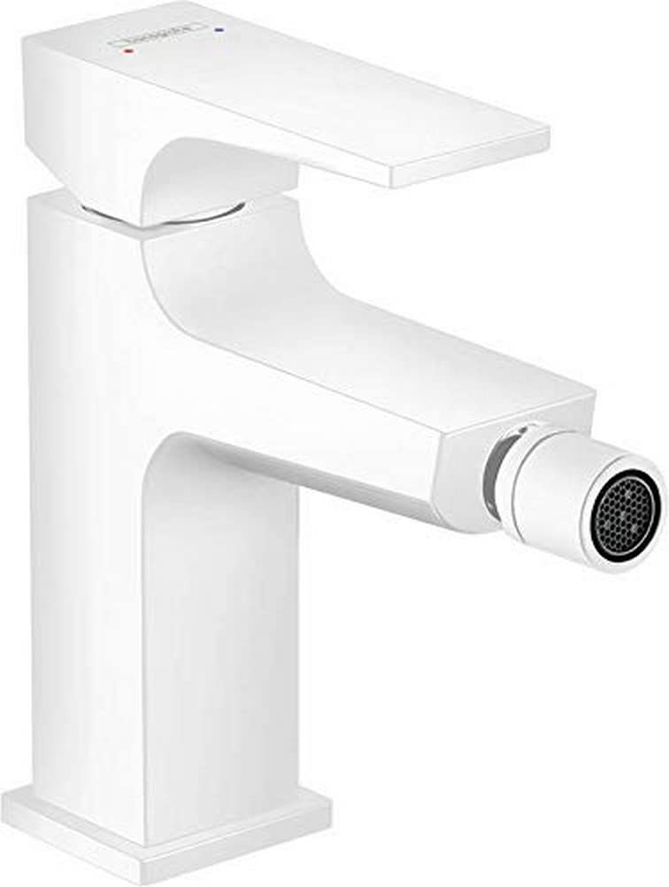 hansgrohe Metropol Bidet Mixer with Push Open Waste - Matt White