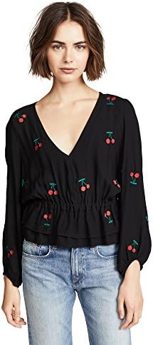 McGuire Denim Women's Shama Top, Cherry Bomb, Small