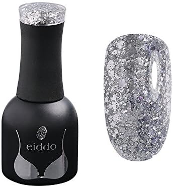 Eiddogel-Watchnail- Silver Glitter Listing- Soak Off UV LED Gel Nail Polish- Winter Color 12ML (G02)
