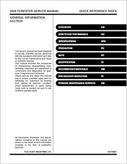 2009 Subaru Forester Service Manual Cd Body Repair Manual Cd Subaru Amazon Com Books