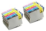 12 Pack Remanufactured Inkjet Cartridges for Epson T048 #48 T048120 T048220 T048320 T048420 T048520 T048620 Compatible With Epson Stylus Photo R200, Stylus Photo R220, Stylus Photo R300, Stylus Photo R300M, Stylus Photo R320, Stylus Photo R340, Stylus Photo R500, Stylus Photo R600, Stylus Photo RX500, Stylus Photo RX600, Stylus Photo RX620 (2 Black, 2 Cyan, 2 Magenta, 2 Yellow, 2 Light Cyan, 2 Light Magenta) 12PK by Aria Supplies ®