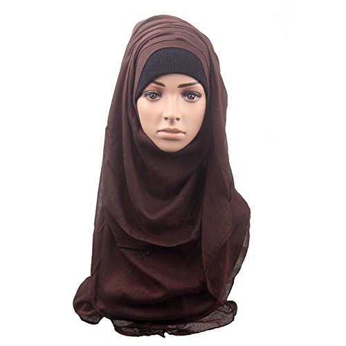 CHUANGLI Full Cover Islamic Scarf Women Comfortable Muslim Ramadan Hijab Long Scarf...