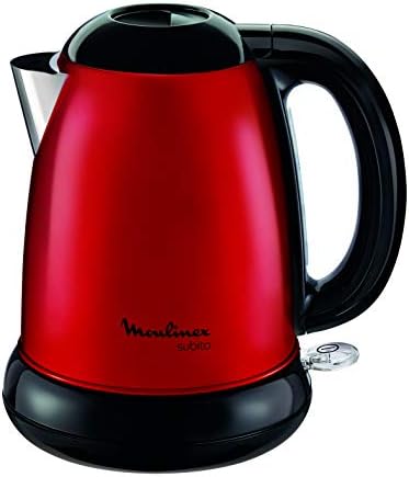 MOULINEX Bouilloire SUBITO rouge 1,7L Inox Bouilloire sans fil Résistance cachée Niveau d'eau visible BY540510