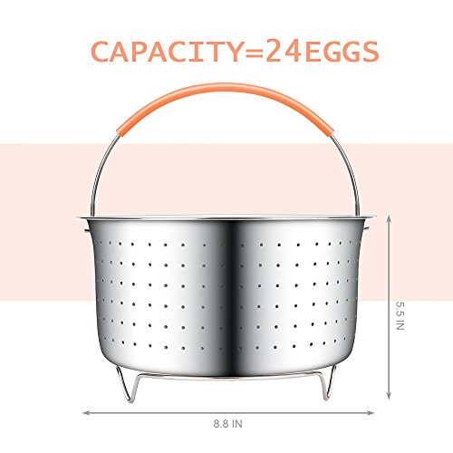 Instant Pot Steamer Basket, 6 or 8 qt Pressure Cooker Accessories, Premium Instapot Insert and Colander, Perfect for Steaming Vegetables Eggs Fruits by HAOZAN