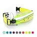 sport2people LED Reflective Running Belt Pouch with USB Rechargeable Light - Key, iPhone X 6 7 8 Plus Cell Phone Holder for Runners - Best Visibility During Walking and Cycling (Yellow LED)