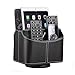 YAPISHI Leather Remote Control Holder, 360 Degree Spinning Desk TV Remote Caddy/Box,Bedside Table Organizer for Controller, Media, Mail, Calculator, Mobile Phone and Pen Storage
