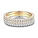 Gold Plated Sterling Silver Cubic Zirconia Stackable Ring Wedding Eternity Bands for Women