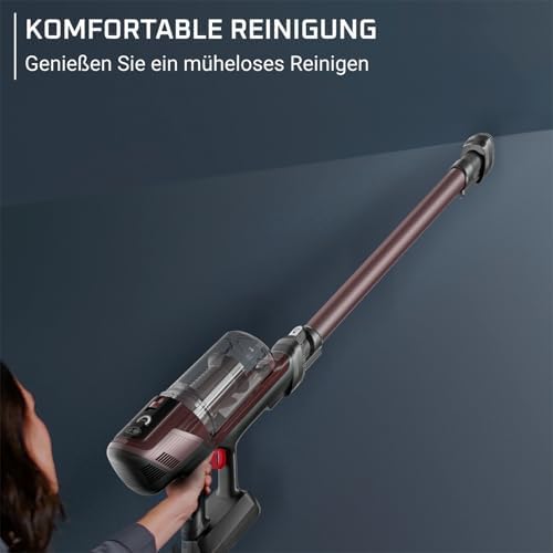 X-Pert 6.80 kabelloser Akku-Stabstaubsauger, leistungsstarke 100 AW, Lange Laufzeit bis zu 60 min, LED-Düse, als Handstaubsauger nur 1,4 kg, inkl. Tierhaar-Zubehör, Weinrot, RH6483E0