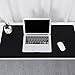 Office Desk Pad Gaming Mouse Mat - Desk Decor Non-Slip Spill-Resistant, Thick Extended PU Leather Desk Blotter 31.5×15.7in (Black)