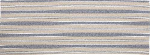 Piper Classics Doylestown Blue Table Runner with Appliqued Grain Sack Stripe, 13" x 36" Long, Blue & Cream, Rustic Farmhouse Table Runner, Vintage, Cottage, Country Kitchen Décor