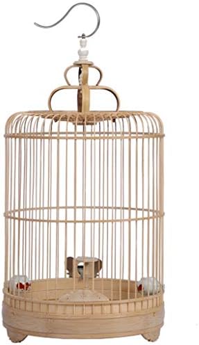 鳥かご 鳥ケージ オウムのおり 激安特価品 竹の手作りの丸い鳥のケージ 中型の鳥 オウム ラヴバード フィンチ インコ 大型 Color 33 豪華ケージ 吊り下げやすいアセンブリに使用 36cm Primary Color
