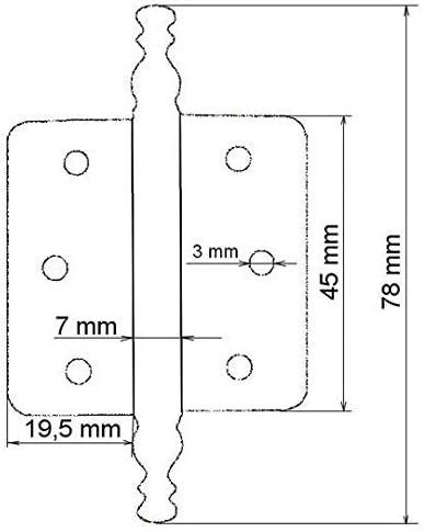 KOTARBAU Decorative Hinges, Furniture Band-Style Hinges, Universal, Rust-Resistant, Old Brass, 45 x 45 mm - Image 4