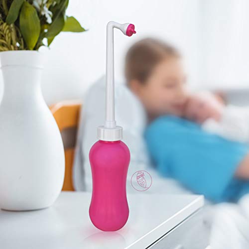 Peri Bottle for Soothing Postpartum Care. Perineal & Hemmoroid Treatment. Post Partum 15oz Portable Bidet with Angled Spout - for Pain After Childbirth - Labor & Delivery Hospital Bag. Shower Gift.
