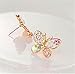 UNKE Women Girls Hollow Out Multicolour Crystal Shiny Rhinestone Butterfly Ear Stud Hook Earrings