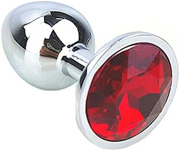 Zhliyin Jeweled Beginner's Butt Plug Anal Stimulation toy Fetish Kinky Games Sex Massager for Men Women (Small, red)