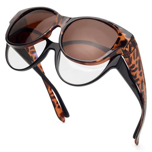 Face Shadow Polarised Over Sunglasses Over Normal Glasses Women's UV400 Protection, Oversized Glasses for Glasses Wearers, Ultra Light for Driving, Cycling, Sports and Leisure