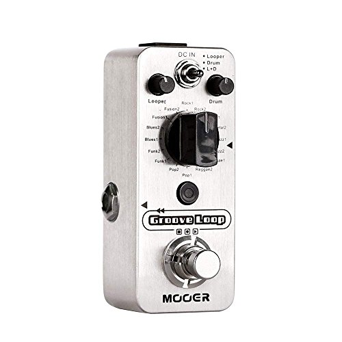 MOOER Groove Loop Drum Machine Looper Pedal with 2 Getaria Guitar Effect Cables - Thumbnail 4