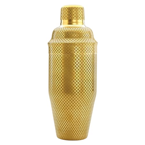 Barfly 3-Piece Diamond Lattice Etch Japanese Cocktail Shaker Set (24 Oz/700ml),…