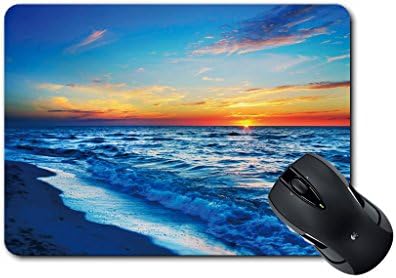 TUC GGH Generic Durable Office Gaming Mouse Pad-Stylish Blue Ocean Beach Sunset (1) Mousepad 8.25"X10.23"