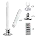 CelebrationLight 10 Pack Flameless Taper Candles with Remote/Timer & Suction Cup, Battery Operated Flickering LED Window Candles, Vintage Christmas Electric Fake Candlesticks, Silver Holder