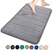 Yimobra Memory Foam Bath Mat Large Size 31.5 by 19.8 Inches, Soft and Comfortable, Maximum Absorbent, Non-Slip, Thick, Machine Wash, Easier to Dry for Bathroom Floor Rug, Grey