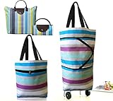 Foldable Shopping Bag with Wheels Collapsible