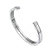 'I love you always and forever' Hair Tie Bracelets Grooved Cuff Bangle, Jewelry for Women, Girls, Wife, Her, Mom, Mother, Daughter, Girlfriend (Silver)