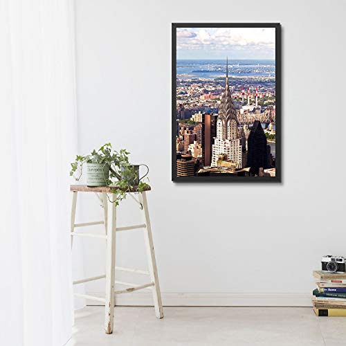 image for ONE WALL 24x36 Inch Poster Frame, Black Aluminum Movie Poster Frame fo