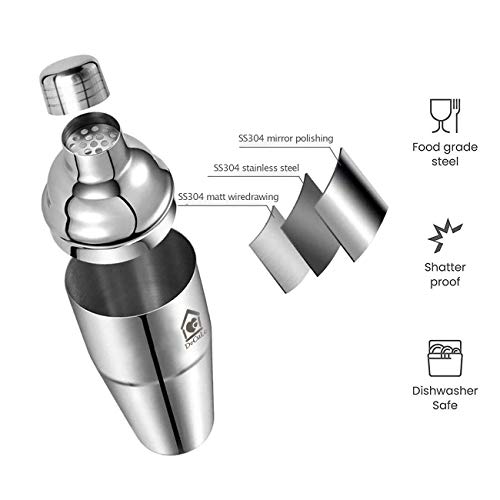 DeCuLo Cocktail-Shaker, 750 ml Martini Shaker Bar Set 5 Stück, Edelstahl Cocktail Bar Tool Kits für Anfänger, Profi… – Bild 5
