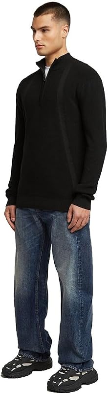 8719965012981 Sweatshirt Masculino Estrutura Meio Fecho, Preto DK Preto D26726-c868-6484, XXL
