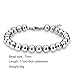 zindov Jewelry Wedding Bridal Stylish Beaded Bracelet in Stainless Steel Balls Chain Great Gift for Women Men Young Adults Silver Color Tone