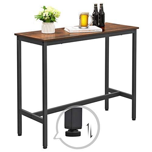 VASAGLE Bartisch, Küchentisch, Küchentresen, rechteckiger Stehtisch, stabiles Metallgestell, 100 x 40 x 90 cm, einfacher… – Bild 7