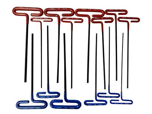 EKLIND 50914 Cushion Grip Hex T-Key allen wrench - 8 SAE 3/32-1/4 Inch & 6 Metric 2-6 MM Sizes (9In shaft)