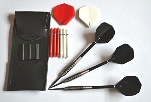RING GRIP 80% TUNGSTEN 28g DARTS SET WITH 3 SETS OF FLIGHTS AND STEMS