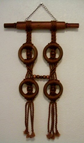 Rolling Pin Macrame Beaded Wall Hanging