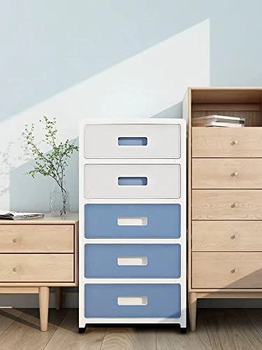 CAMLEO Plastic Drawer Storage Cabinet Toys Storage Box 5 Layer ï¼Œwith Wheels containers for Kitchen Bathroom Storage Cabinet for Clothes,Toys,Bedroom - (26D x 35W x 70.5H centimeters ± 0.5-1cm)