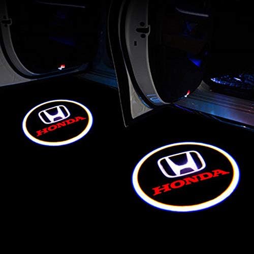 CNAutoLicht 2x Wireless Magnetic Cree LED Door Step Courtesy Light Laser Shadow Logo Projector Lamp Welcome Light For Honda Accord Acty Airwave Ascot Avancier Beat BR-V Brio Vezel Vamos Tourmaster