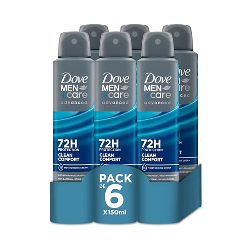 Dove Men +Care Clean Comfort 72 h 150 ml Spray für Herren, 6er Pack