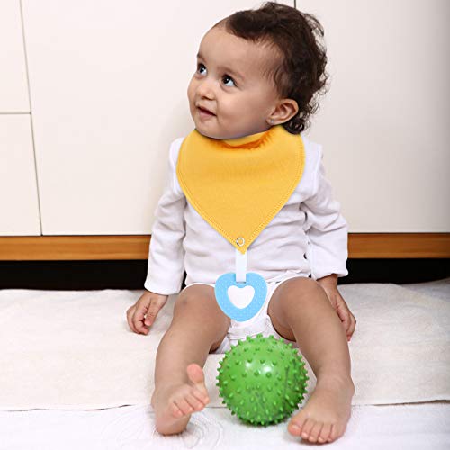 Baby Bandana Drool Bibs Unisex for Teething and Drooling - 6 Pack Super Soft Absorbent Cotton Bibs,Teething Toys Set Toddler Baby Shower Gift for Boys & Girls