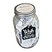 Top Shelf Everyday Wish Jar Kit with 100 Tickets, Pen, and Decorative Lid, Clear