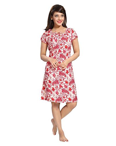 pdpm women's short rayon nighty / nightwear / night dress / sleepwear / gown