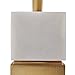 Amazon Brand – Rivet Mid-Century Modern Square Pillar Living Room Table Lamp With LED Light Bulb - 10.5 x 10.5 x 18 Inches, Marble/Brass