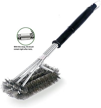 XIN Dynasty- with 360° Rotator, 18" BBQ Grill Brush 3 in 1, Sturdy and Effective, Barbecue Grill Brush Bristles are Made of Stainless Steel Woven Wire - a Perfect Gift for BBQ Lovers