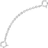 uxcell 1 Pcs Necklace Extenders 925 Sterling Silver 50mm Extension Chains with Clasps for Jewelry Making Necklace Bracelet, Silver