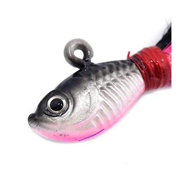 New-Kmucutie-3d-Eyes-Bucktail-Jigs-25g-7cm-Super-Glow-for-Saltwater-5-Pcs